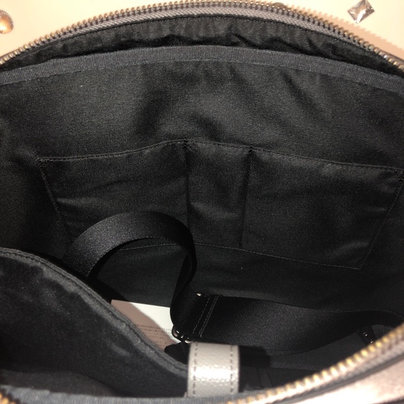 COACH MEN’S LEATHER SLIM LAPTOP BRIEFCASE  GREY - Picture 5 of 8